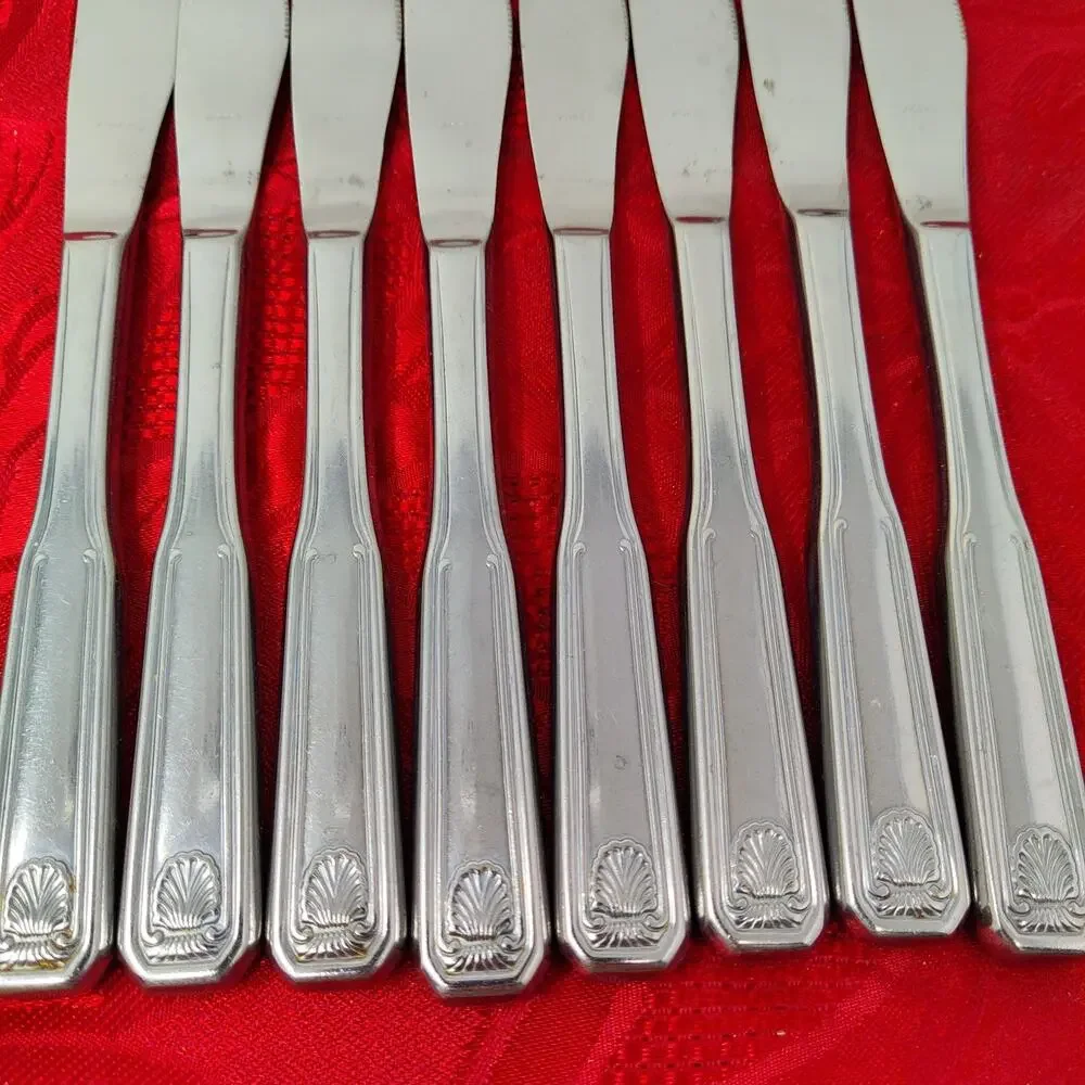8X BK Colonial Shell Stainless Butter Knives Korea